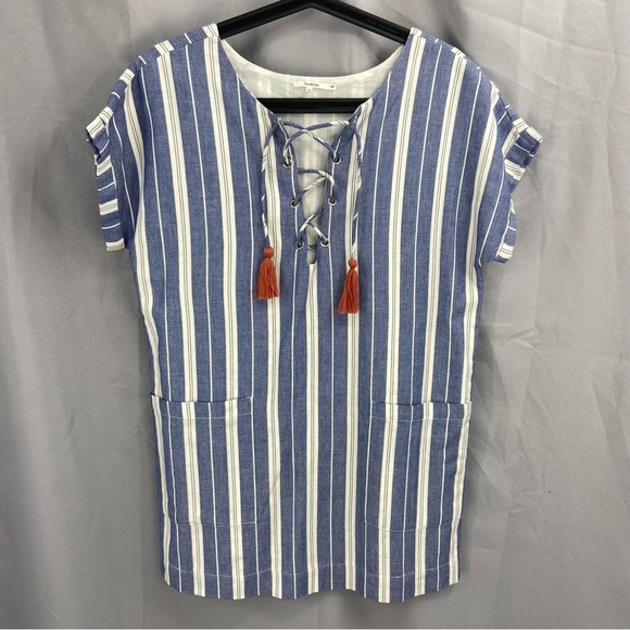 Tularosa x Revolve Warren Striped Tunic Mini Dress Blue White Sz Small - Picture 1 of 8